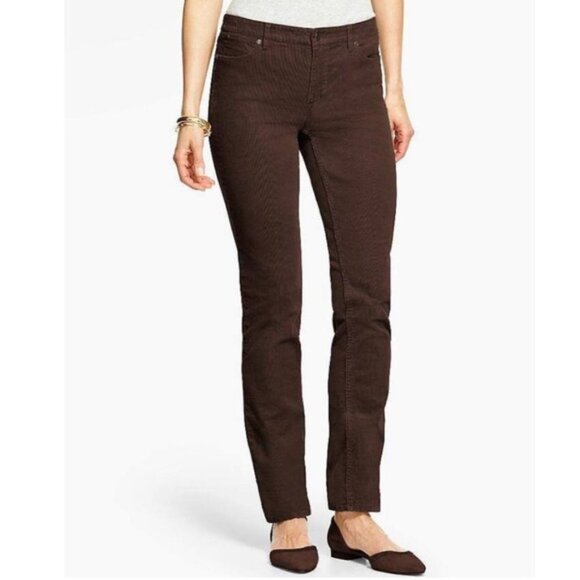 Talbots Plus Size Dark Brown Coffee Colored Corduroy Pants - Picture 1 of 10